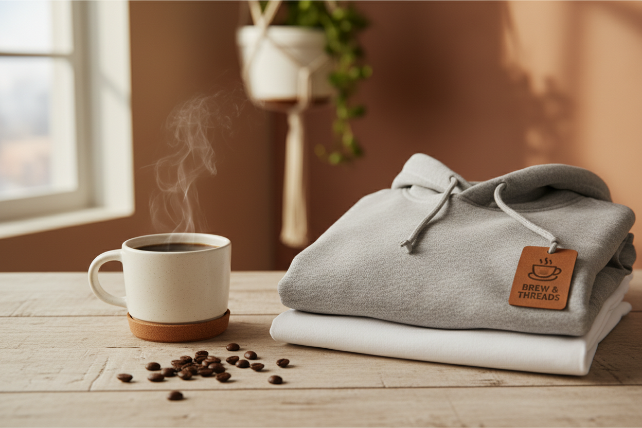 Coffee and clothing lifestyle banner
